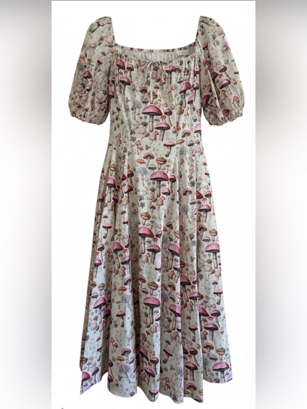 Selkie Eat Me Mushroom Cotton Puff Sleeve Day Dress XXL/XL